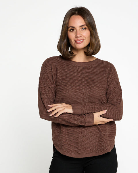 Amara Waffle Knit Chocolate