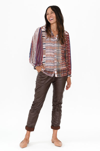 Sophia Vet Look Jogger Brown