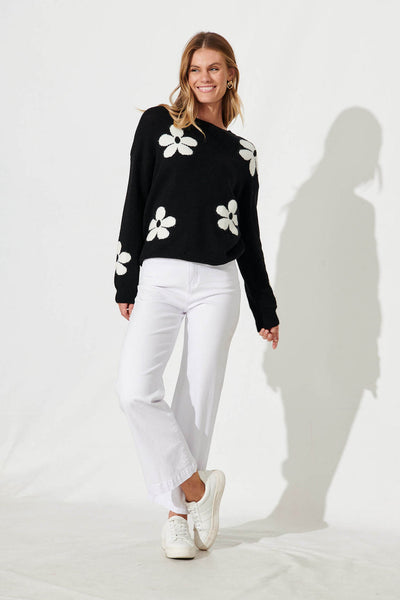 Sally Flower Printed Knit Pullover