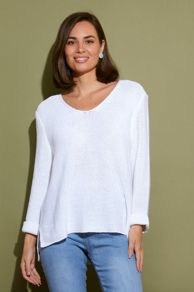 Rana Cotton Knit Top White