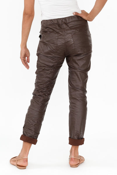 Sophia Vet Look Jogger Brown