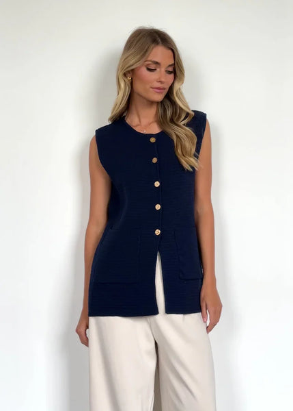 Sue Knit Vest Navy