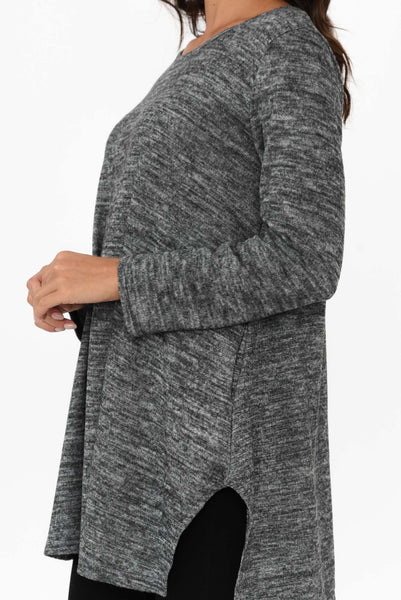 Grey Fleece Tunic Top
