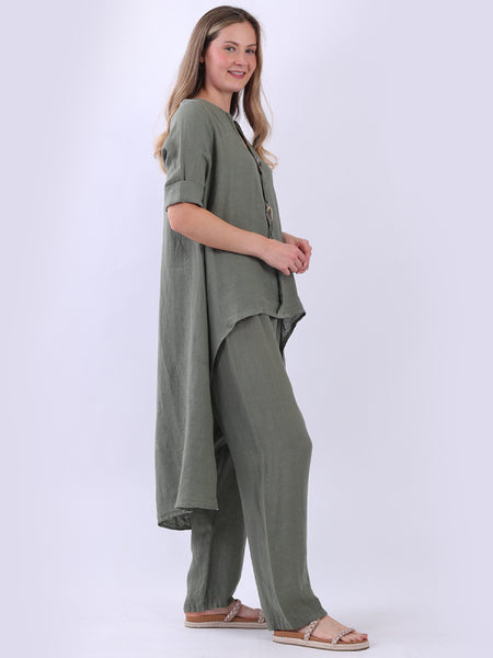 Lia Linen Top Khaki