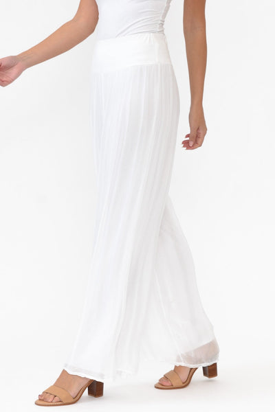 Pera Silk Pants White