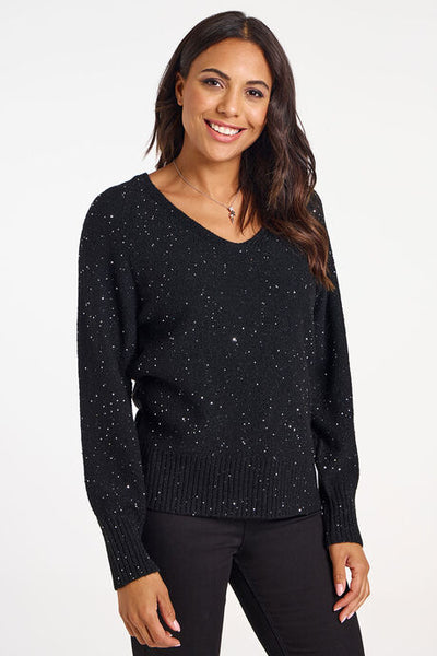 Melani Sequin Jumper Black