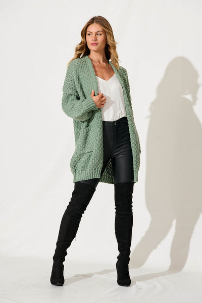 Valeria Knit Cardigan Green