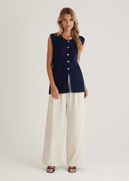 Sue Knit Vest Navy