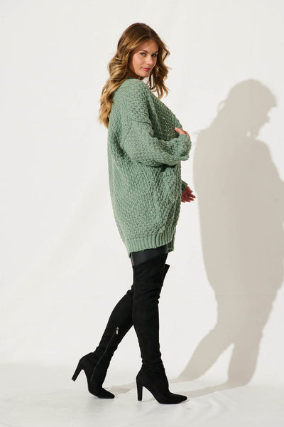 Valeria Knit Cardigan Green