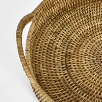 PAUME RATTAN OVAL SERVING TRAY WITH HANDLES NATURAL