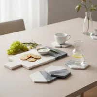 Graze Marble Board Rect Grey Handle