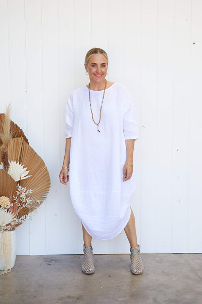 Scallop Linen Dress