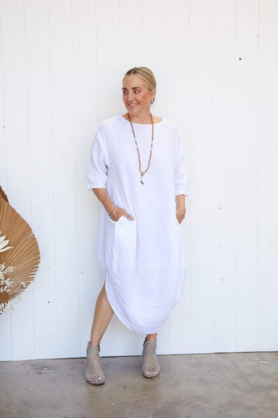 Scallop Linen Dress