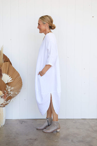 Scallop Linen Dress