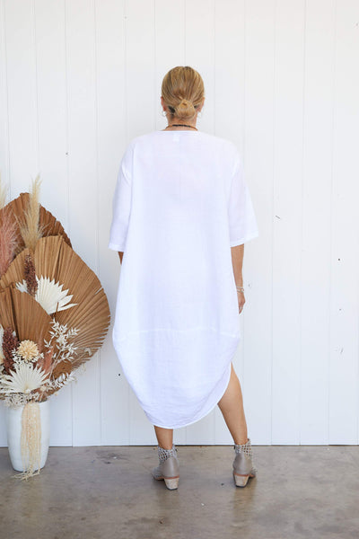 Scallop Linen Dress