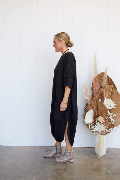 Scallop Linen Dress