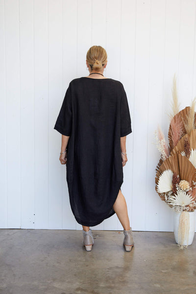 Scallop Linen Dress