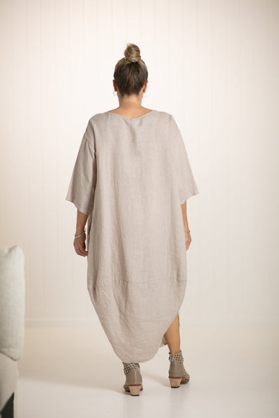 Scallop Linen Dress