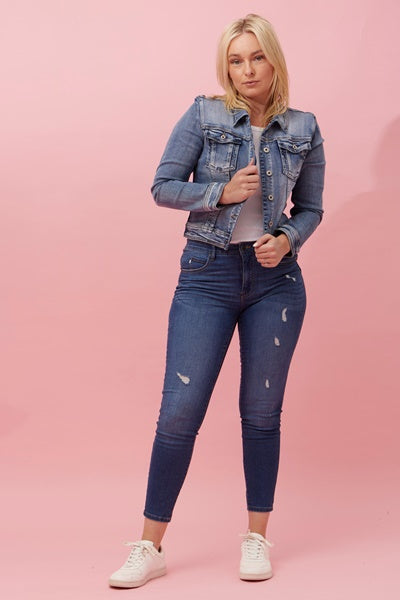 Sequin Wing Detail Denim Jacket