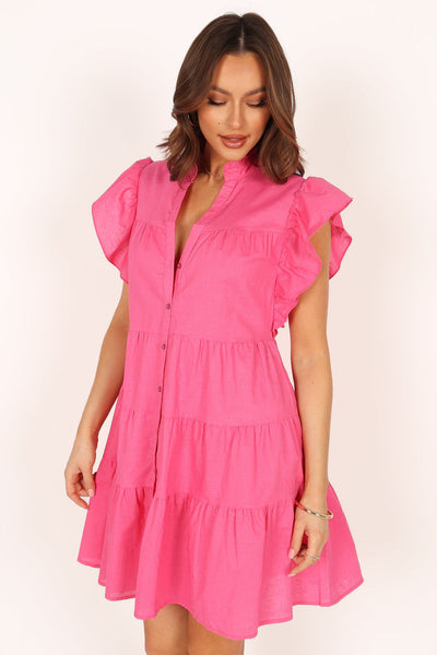 Nova Ruffle Mini Dress Pink