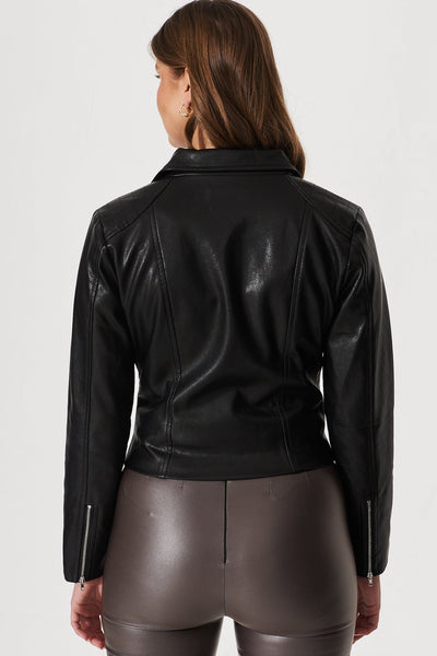 Claire Faux Leather Jacket Black