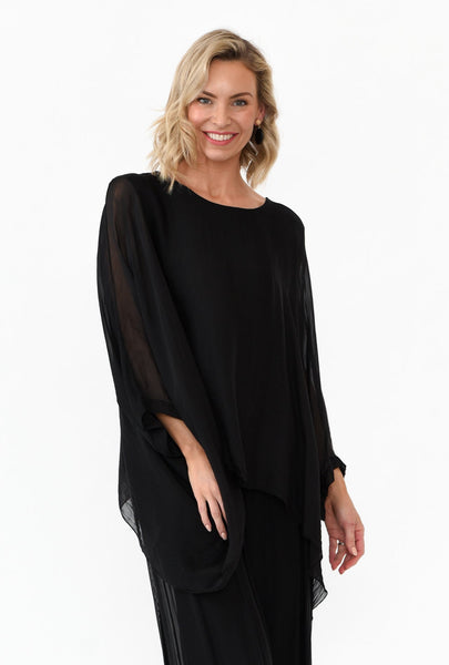 Juniper Silk Top Black