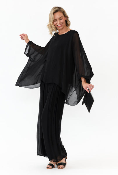 Juniper Silk Top Navy