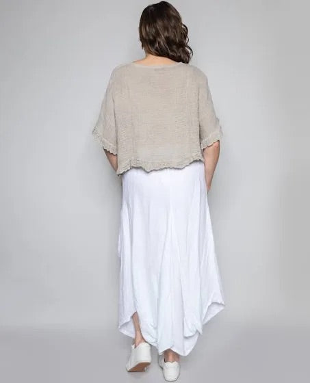 Linen Harem Skirt White